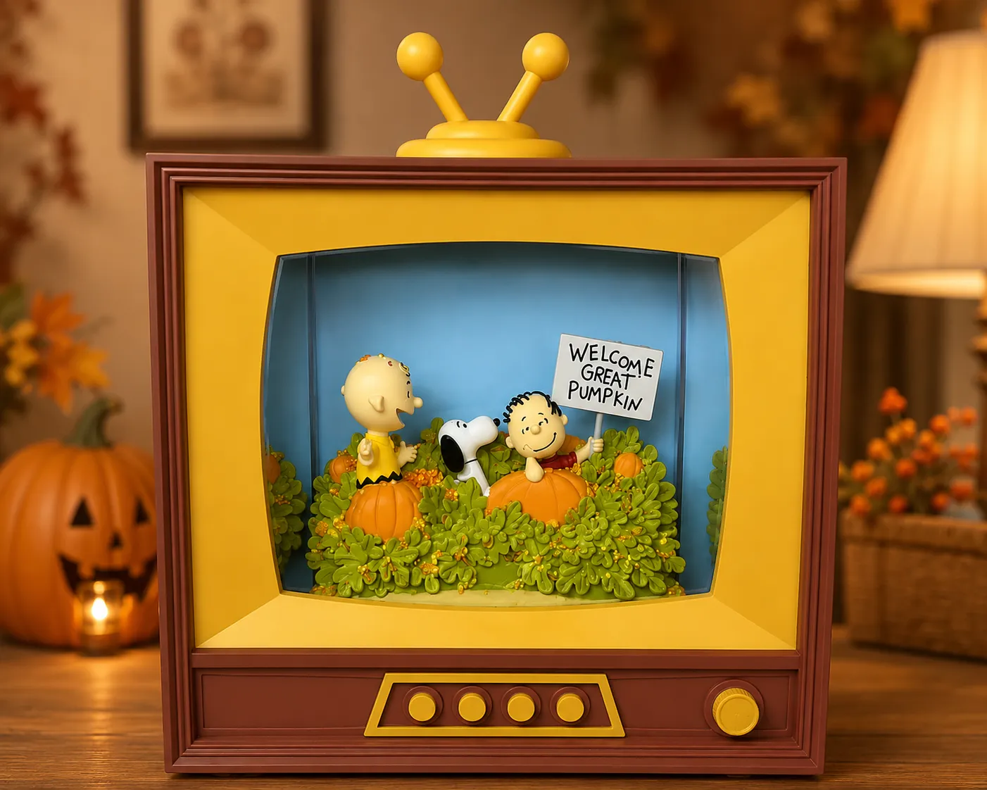 Peanuts Charlie Brown & Snoopy Halloween Vintage TV Snow Globe Peanuts Charlie Brown & Snoopy Halloween Vintage TV Snow Globe – image 3 of 3